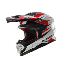 Кросовий шолом LS2 MX456 Factory Hi-Vis White Black Red Gloss Кросовий шолом LS2 MX456 Factory Hi-Vis White Black Red Gloss