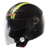 Відкритий шолом LS2 OF569 Party Hi-Vis Black Yellow Matt Відкритий шолом LS2 OF569 Party Hi-Vis Black Yellow Matt